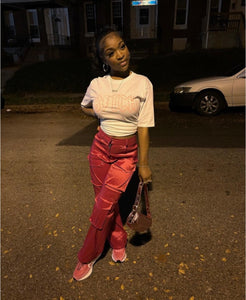 Satin cargo pants