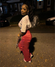 Load image into Gallery viewer, Satin cargo pants