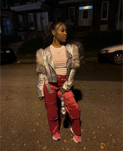 Load image into Gallery viewer, Satin cargo pants